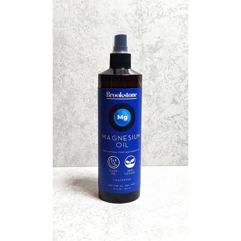 Brookstone Unscented Magnesium Oil 12 Fl Oz - 100% Natural Pure Magnesium Oil